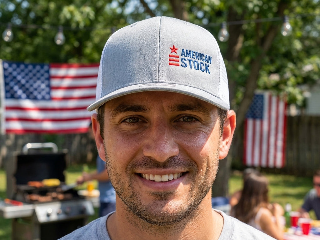 American Stock Snapback Trucker Cap back mesh view
